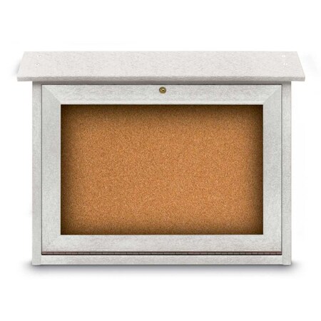 United Visual Products Outdoor Enclosed Combo Board, 48"x36", Gold Frame/Black & Burgundy UVCB4836ODG-BLACK-DBURGU